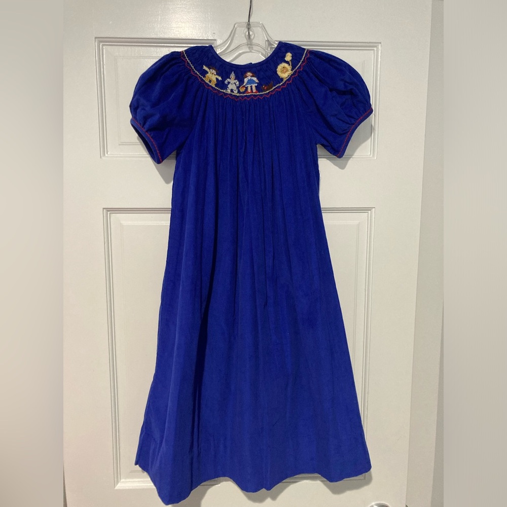 Amanda Remembered Wizard of Oz Corduroy Smocked Short Sleeved Dress NWOT Girls 6